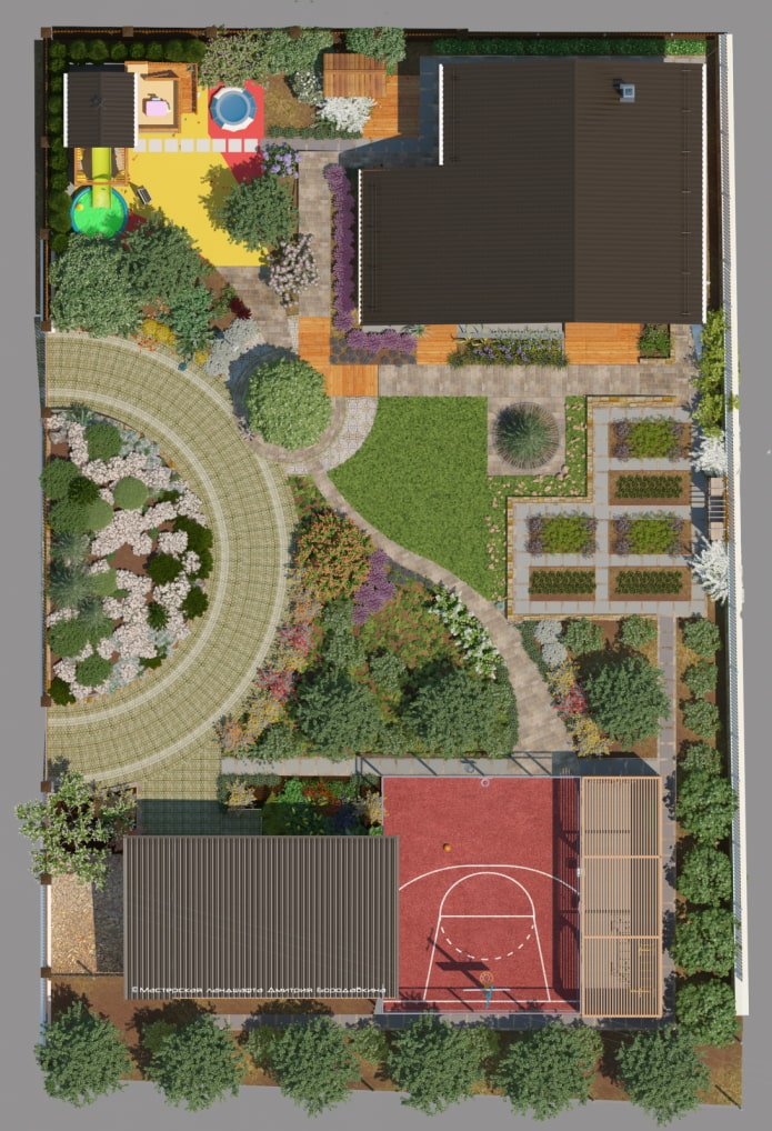 summer cottage with a playground