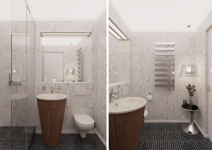 bathroom in the interior of an apartment of 54 sq. m.