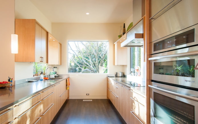Two-row layout without a dining area