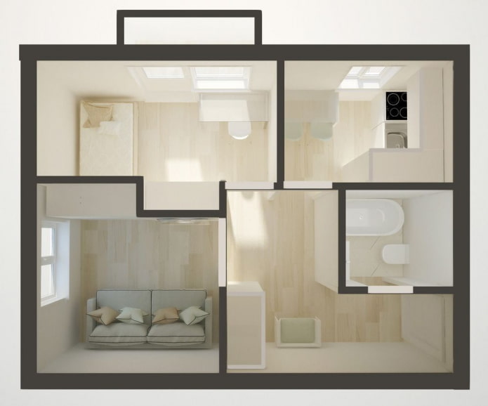 Redevelopment in a corner apartment