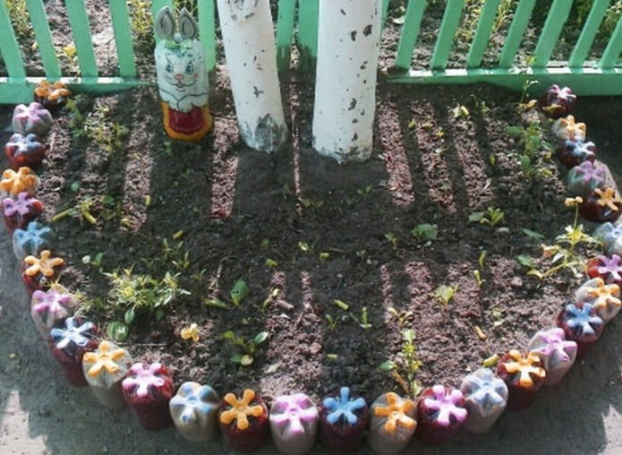 border made of bottles