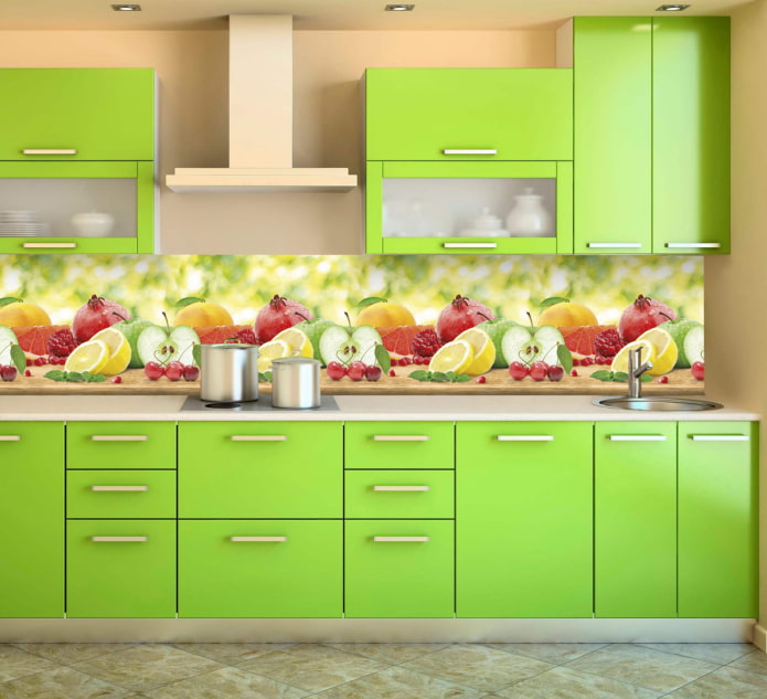 plastic apron with fruits