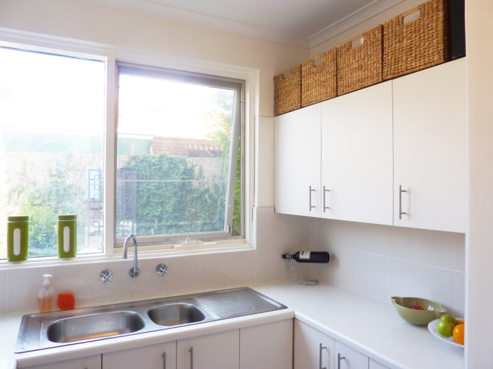 Baskets on cabinets