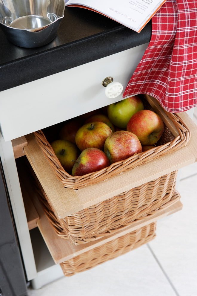 Apples in baskets