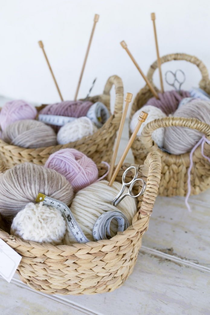 Handicrafts in a basket