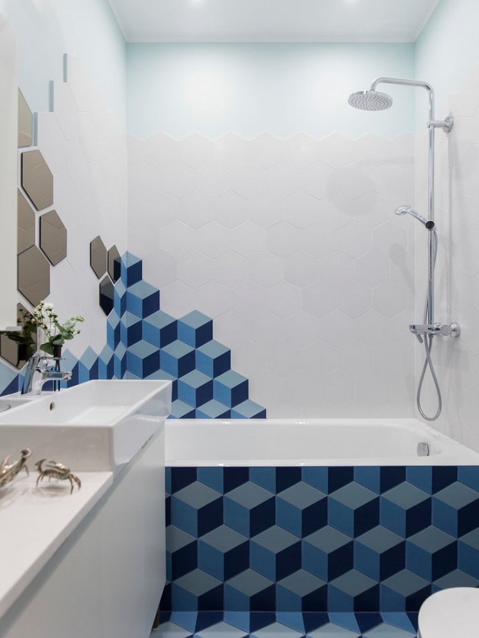 honeycomb tiles in the bathroom