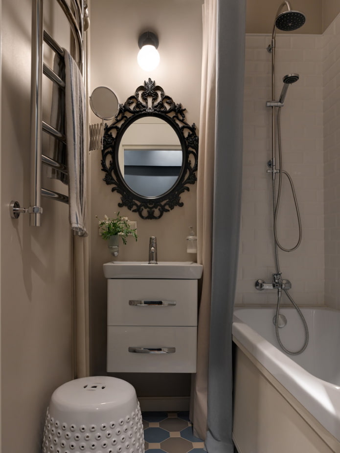 Tiles in the bathroom area