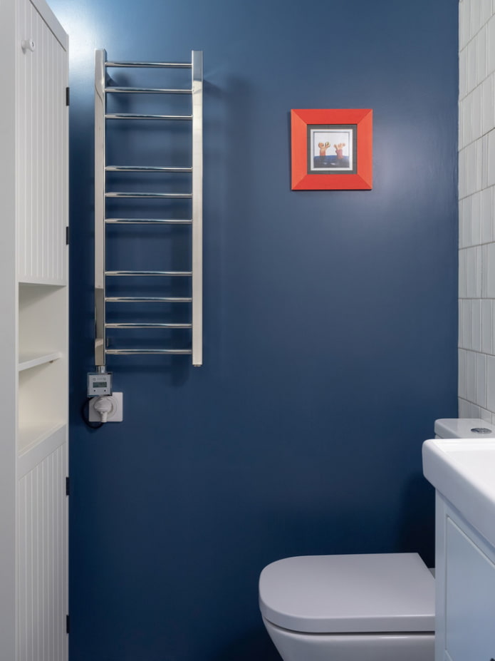 Wall painted blue