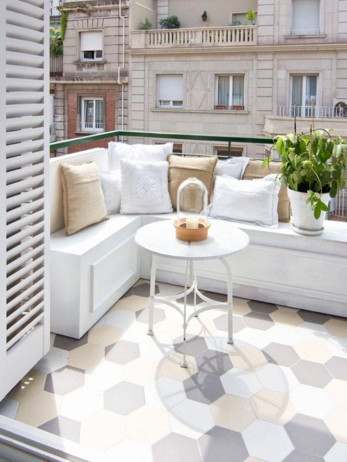 tiles on the floor on the open balcony