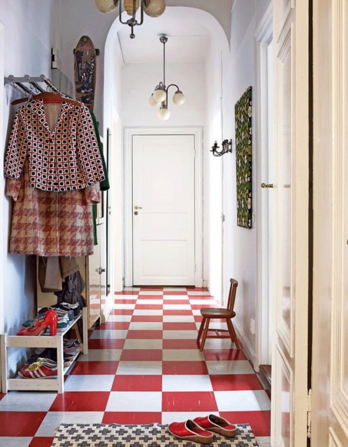 Red and white tiles
