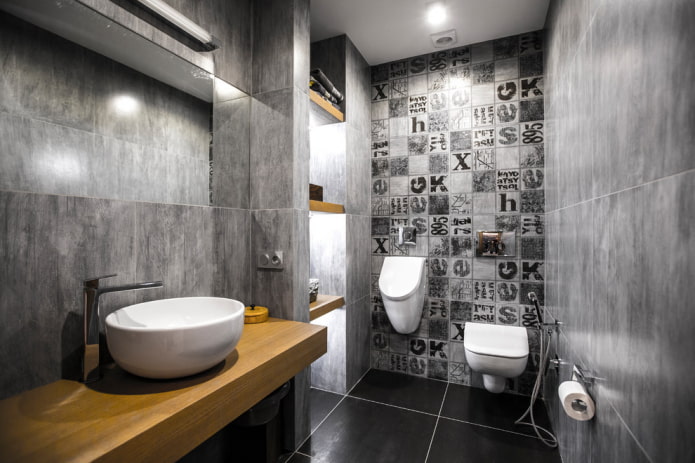 toilet design in gray tones
