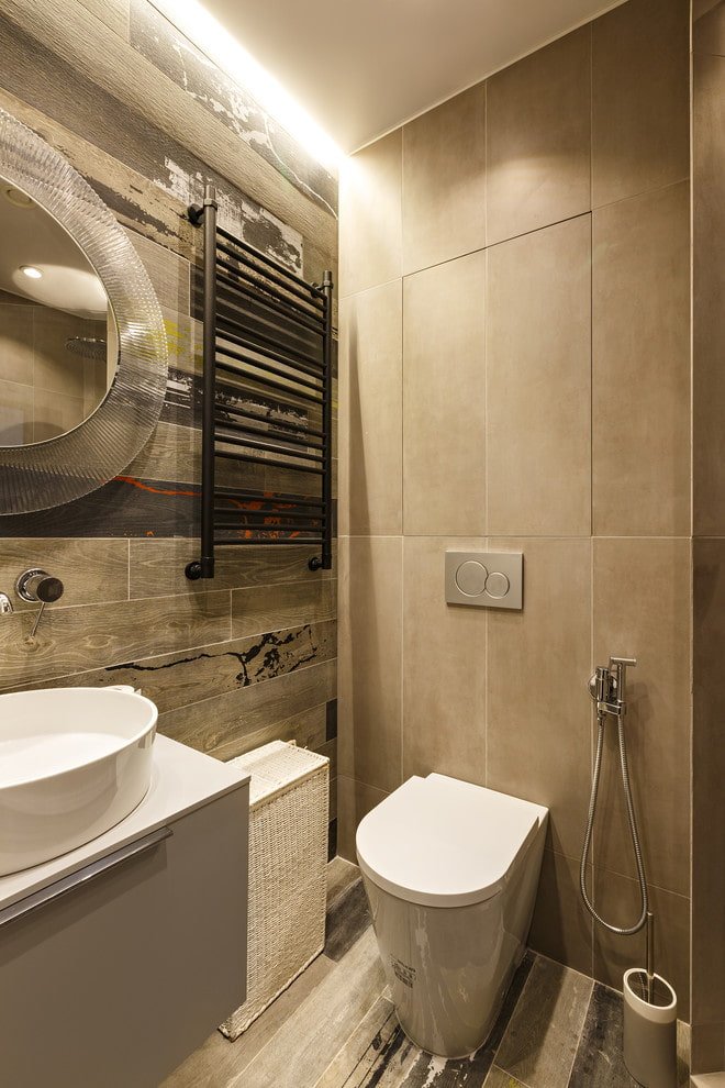 hidden cabinet in the toilet interior