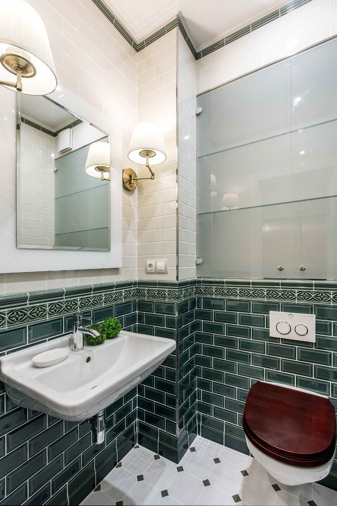 cabinet behind the toilet in the toilet interior