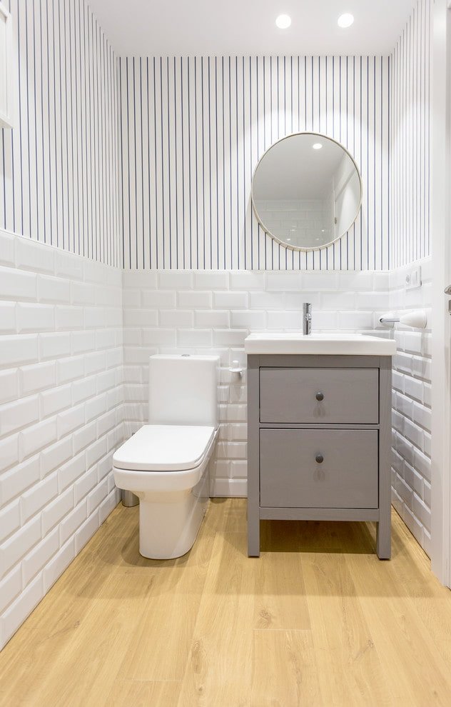 floor cabinet in the toilet interior