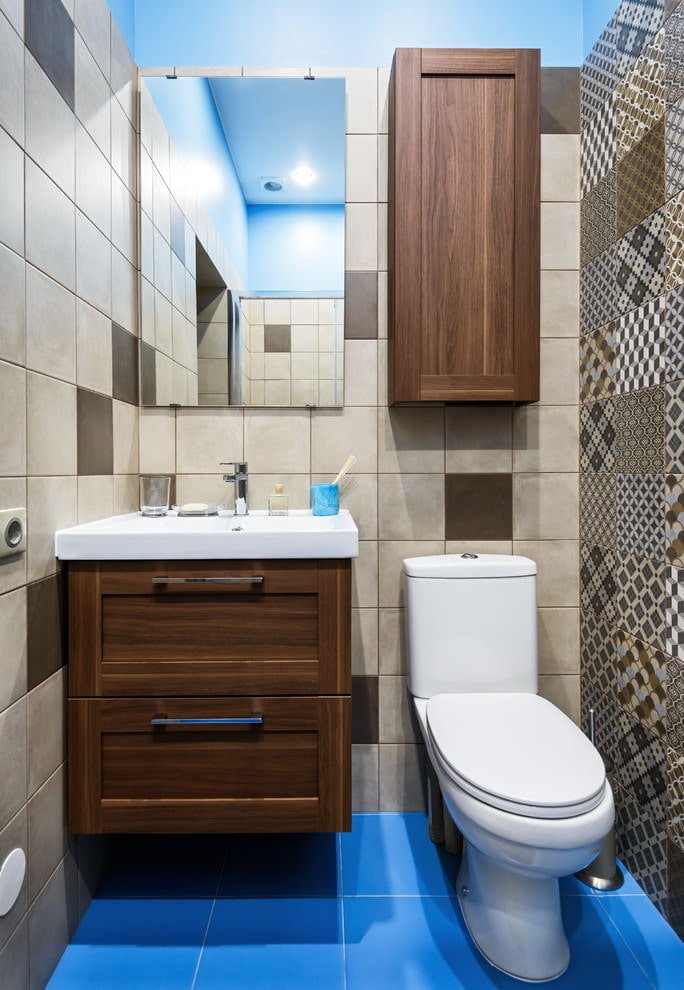 wall cabinet in the toilet interior