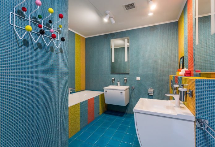 mosaic finishing in the bathroom interior