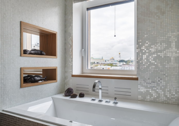 mosaic finishing in the bathroom interior