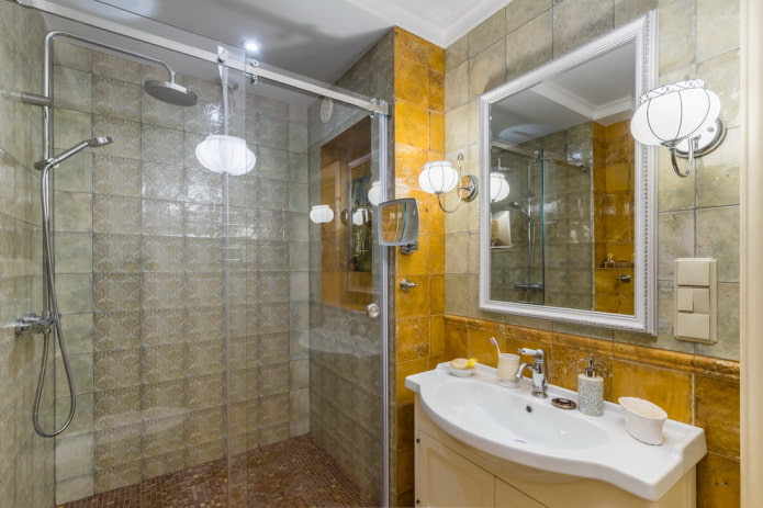tiled bathroom interior