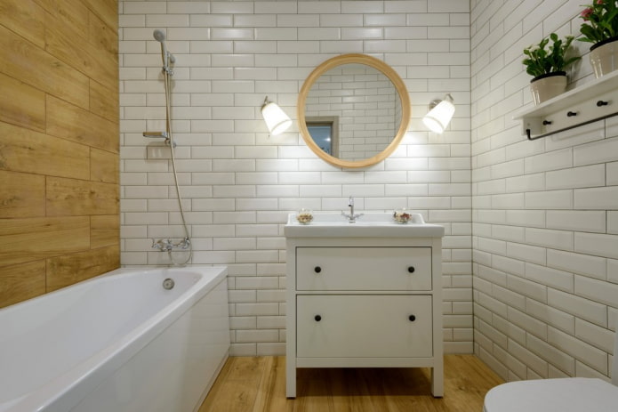 White and wood tones