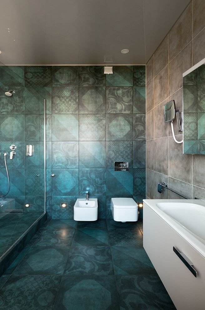 matte tile in the bathroom interior