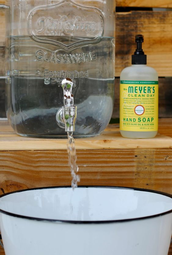 Washbasin from a lemonade bowl