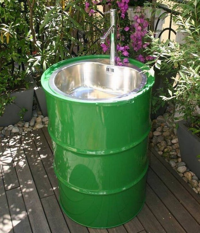 washstand from a barrel