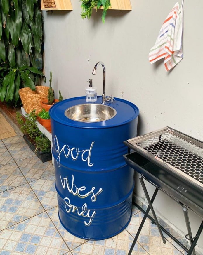 washstand from a barrel