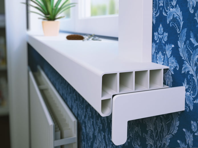 pvc window sill from the inside