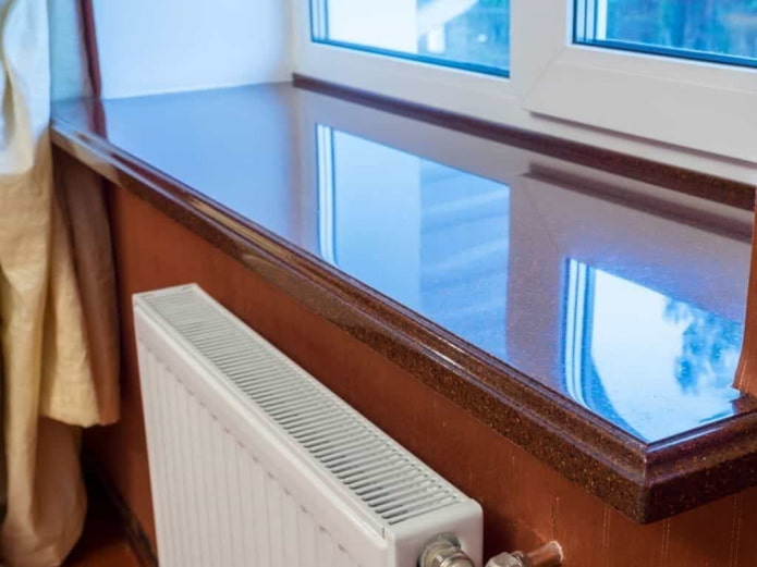 dark stone window sill
