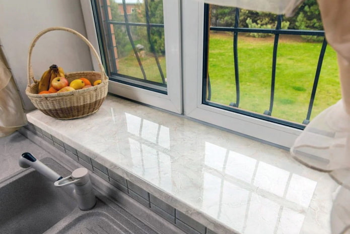 light stone window sill