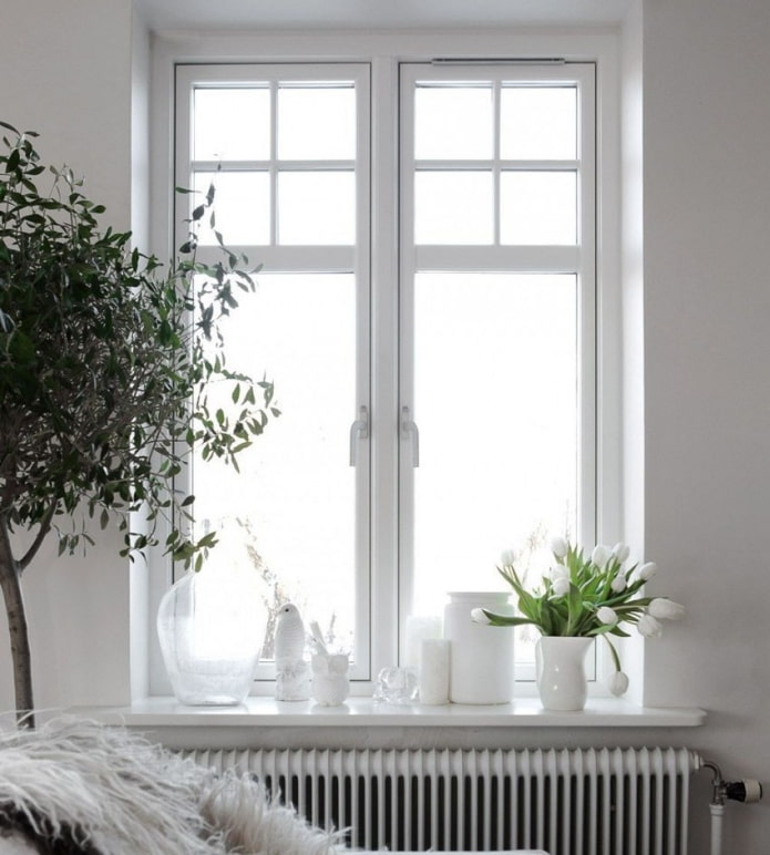 white window with window sill