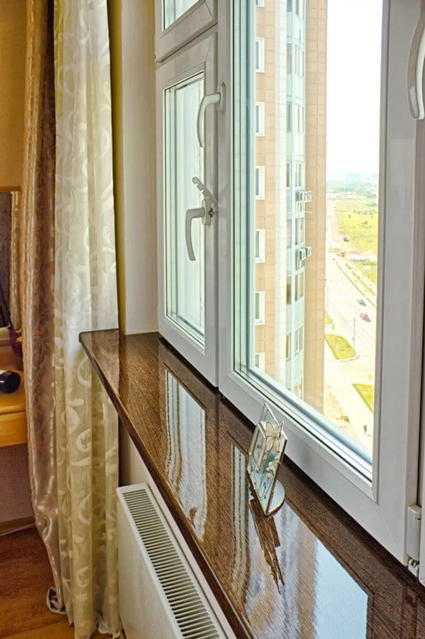 glossy window sill