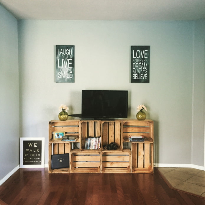 TV stand made of drawers