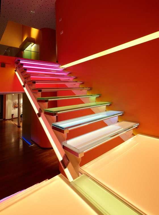 backlit staircase design