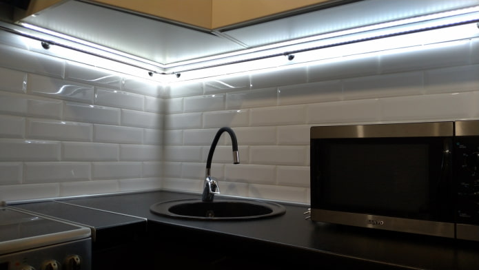 bright lighting in the kitchen
