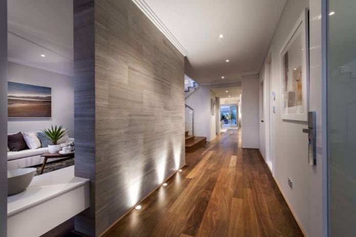 floor lighting with spotlights in the interior