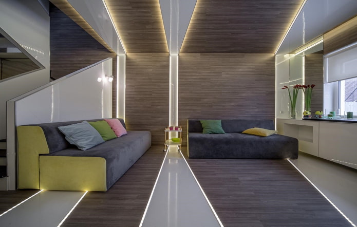 floor lighting in the interior