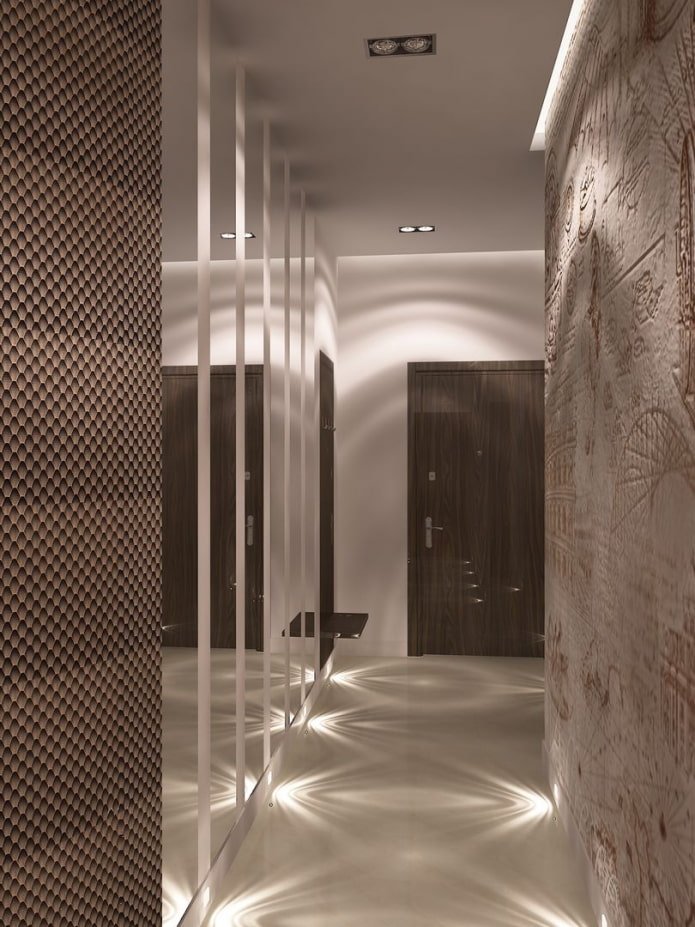 floor lighting in the interior of the corridor