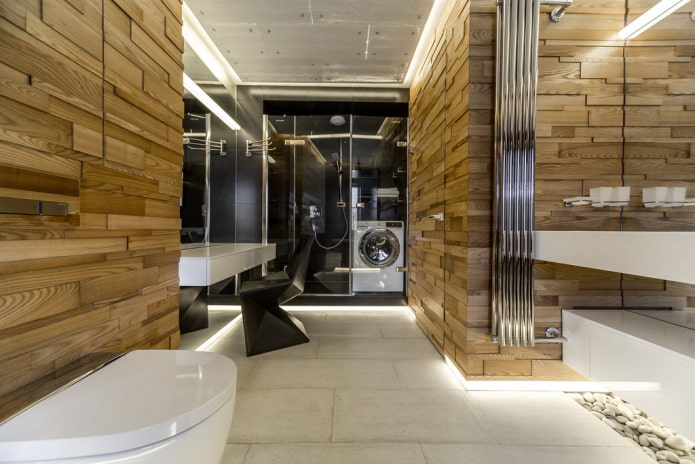 floor lighting in the bathroom interior