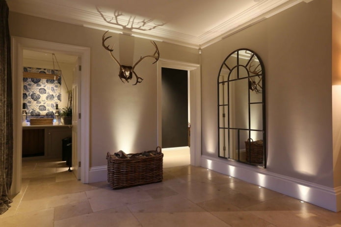 floor lighting in the interior of the hallway