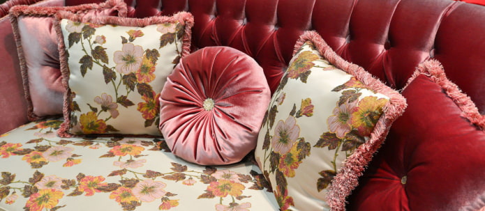 pillows for a velour sofa