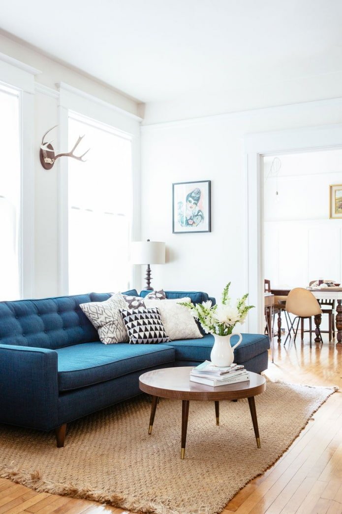 pillows on a corner sofa