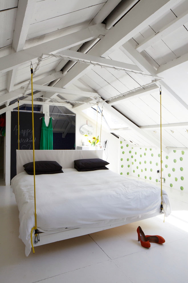 rectangular hanging bed in the interior
