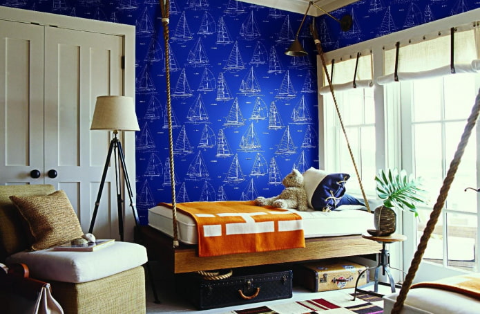 hanging bed in a children's room