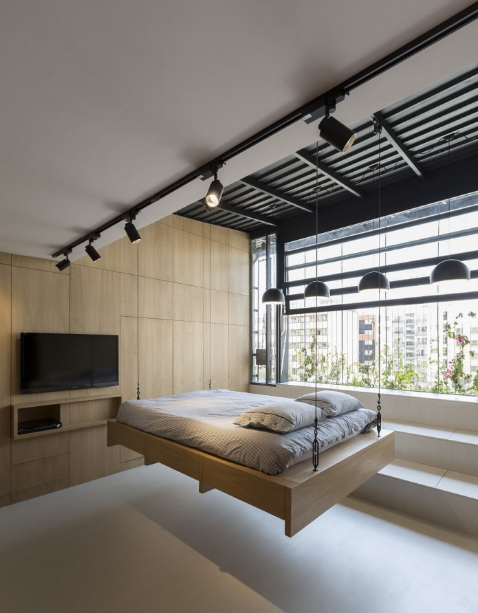 suspension bed in the interior
