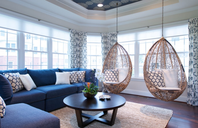 hanging chair in the living room