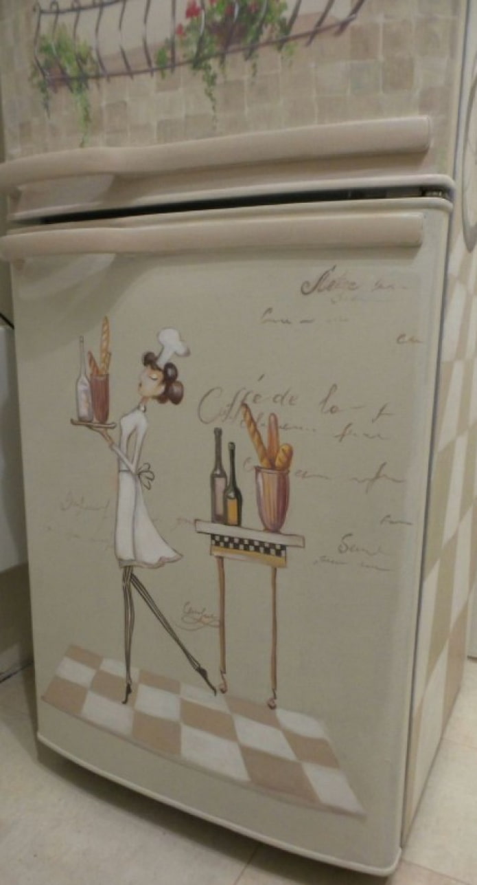 beautiful refrigerator decoupage