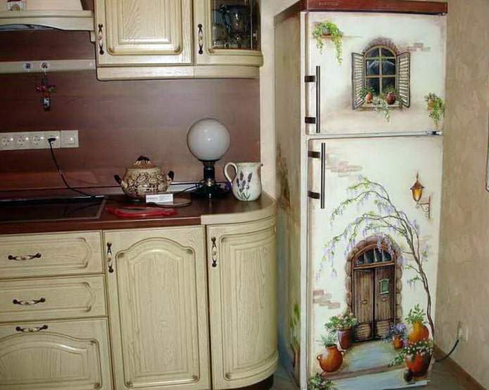 Provence refrigerator decoupage