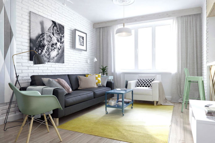 white brick in the interior
