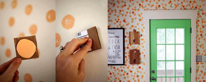 applying a pattern using stamps